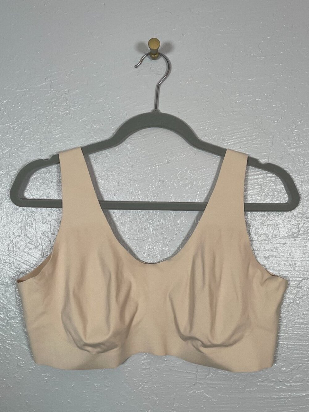 Knix Women Plus Size XXL Beige V-Neck Bralette No Pads Wireless Seamless Lounge